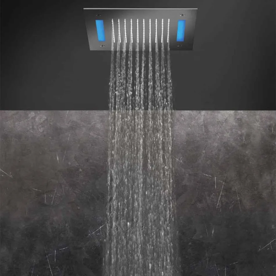 Stainless Steel Single Jet Shower Head with LED Chromotherapy Made in Italy - Sauron Viadurini