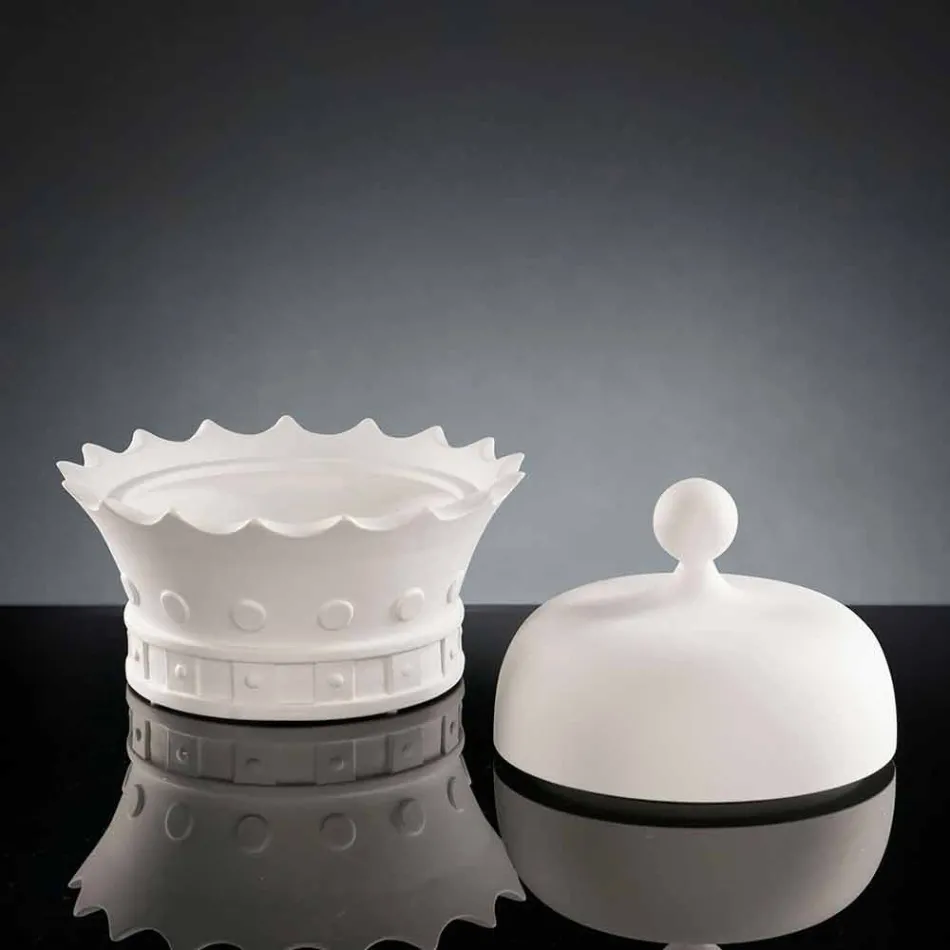 Handmade Ceramic Ornament in the Shape of a Crown Made in Italy - Kingo Viadurini