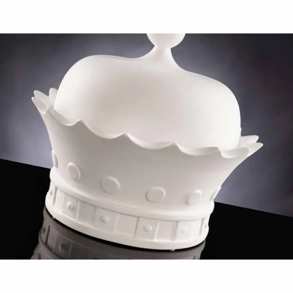 Handmade Ceramic Ornament in the Shape of a Crown Made in Italy - Kingo Viadurini