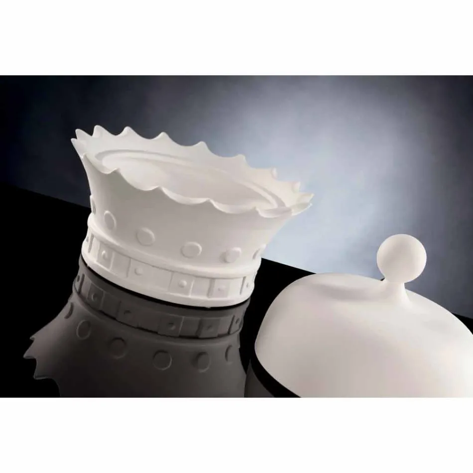 Handmade Ceramic Ornament in the Shape of a Crown Made in Italy - Kingo Viadurini