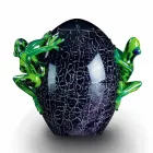 Egg Shaped Ornament with Frogs in Colored Glass Made in Italy - Huevo Viadurini