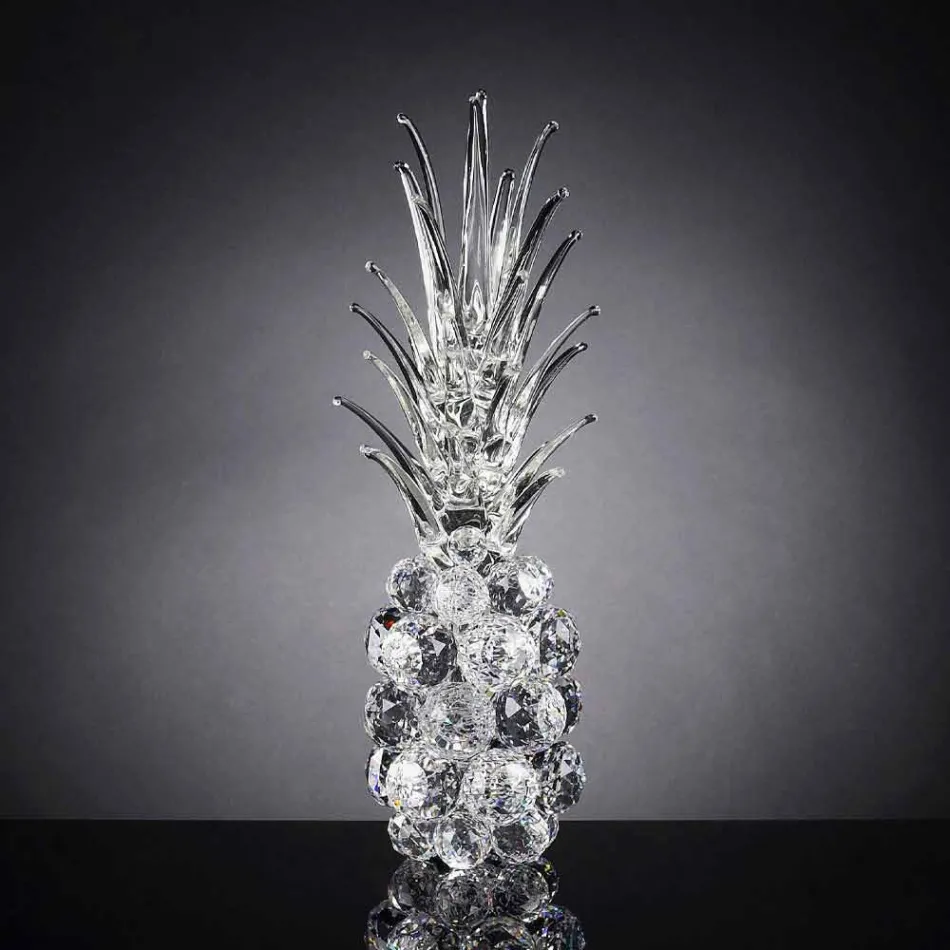 Decorative Pineapple-Shaped Crystal Ornament Made in Italy - Pineapple Viadurini