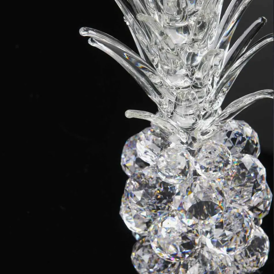Decorative Pineapple-Shaped Crystal Ornament Made in Italy - Pineapple Viadurini