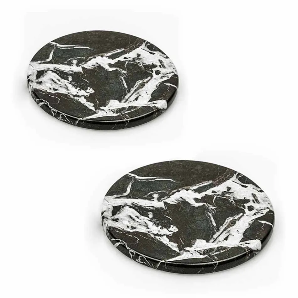 Modern coasters in Colored Marble Made in Italy, 2 Pieces - Nessa Viadurini