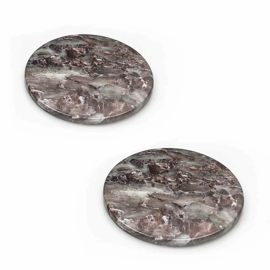 Modern coasters in Colored Marble Made in Italy, 2 Pieces - Nessa Viadurini