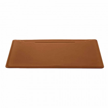 Maxi Desk Pad in Regenerated Leather with Seams Pen Stop Made in Italy - Ebe Viadurini