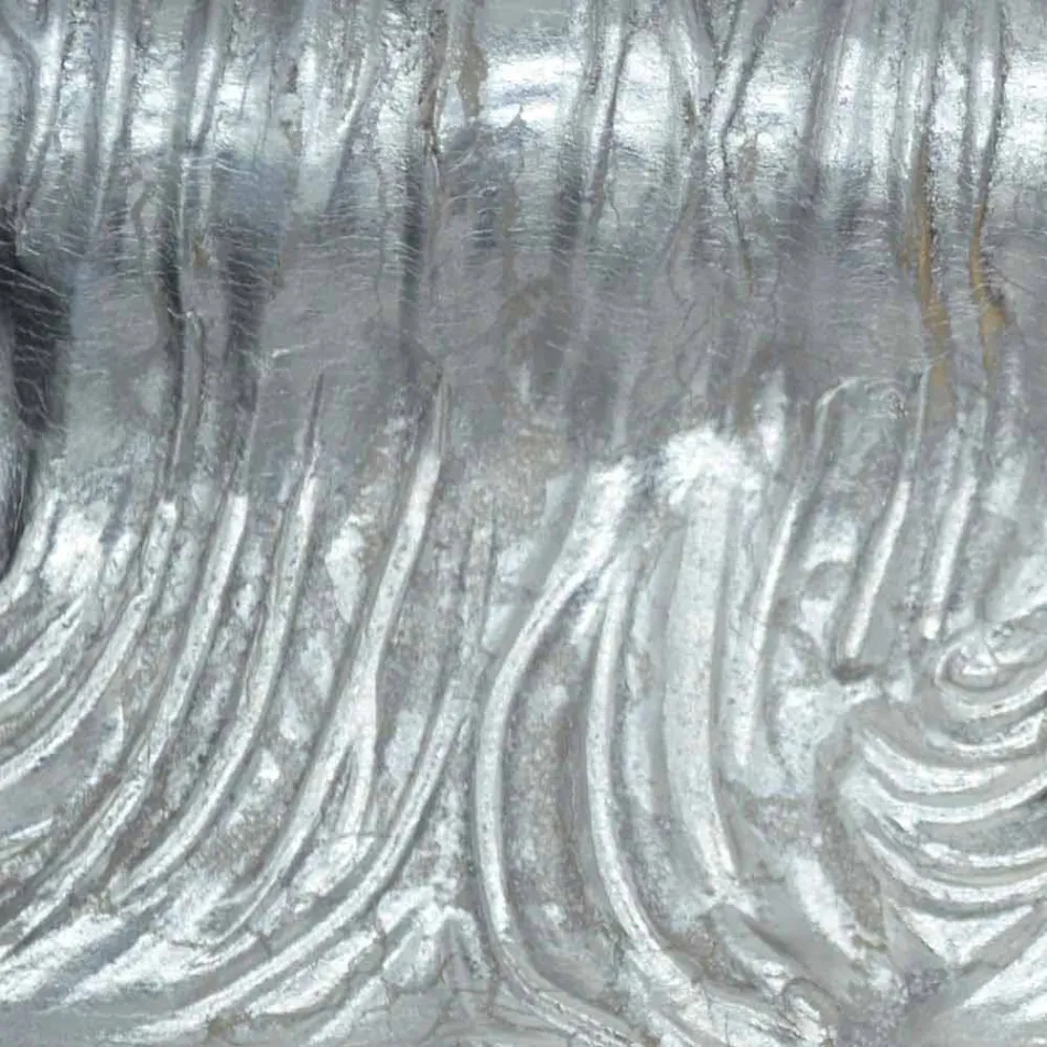 Silver wall mirror, modern gold wood produced in Italy Teodoro Viadurini