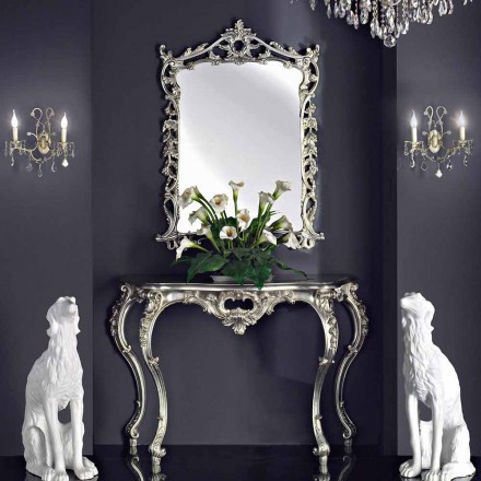 Wall mirror, wood console and handmade piano in Italy Giacomo Viadurini