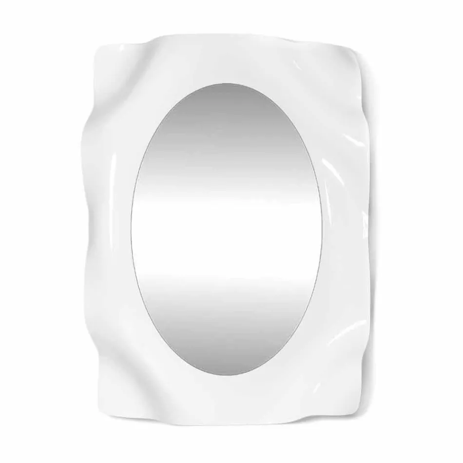 Contemporary white wall mirror Diva, made in Italy Viadurini