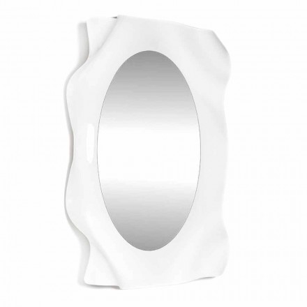 Contemporary white wall mirror Diva, made in Italy Viadurini