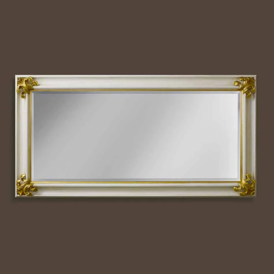 Modern handcrafted wooden wall mirror made in Italy Stefano Viadurini