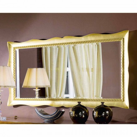Handmade wall mirror made of wood gold or silver made in Italy Luigi Viadurini