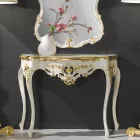 Fir-wood wall mirror, console, made in Italy mdf top Gianluca Viadurini