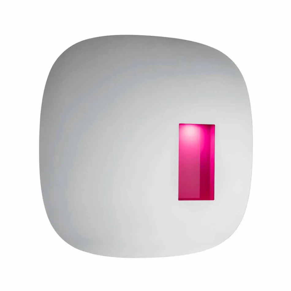 Wall Mirror with Led Light and Pink Compartment Minimal Design Living Room - Matrix Viadurini