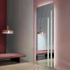 Floor Wall Mirror with Led Light and White Structure, 3 Layers - Plaudio Viadurini