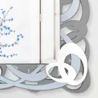 Modern Design Rectangular Colored Wooden Wall Mirror - Amalga Viadurini