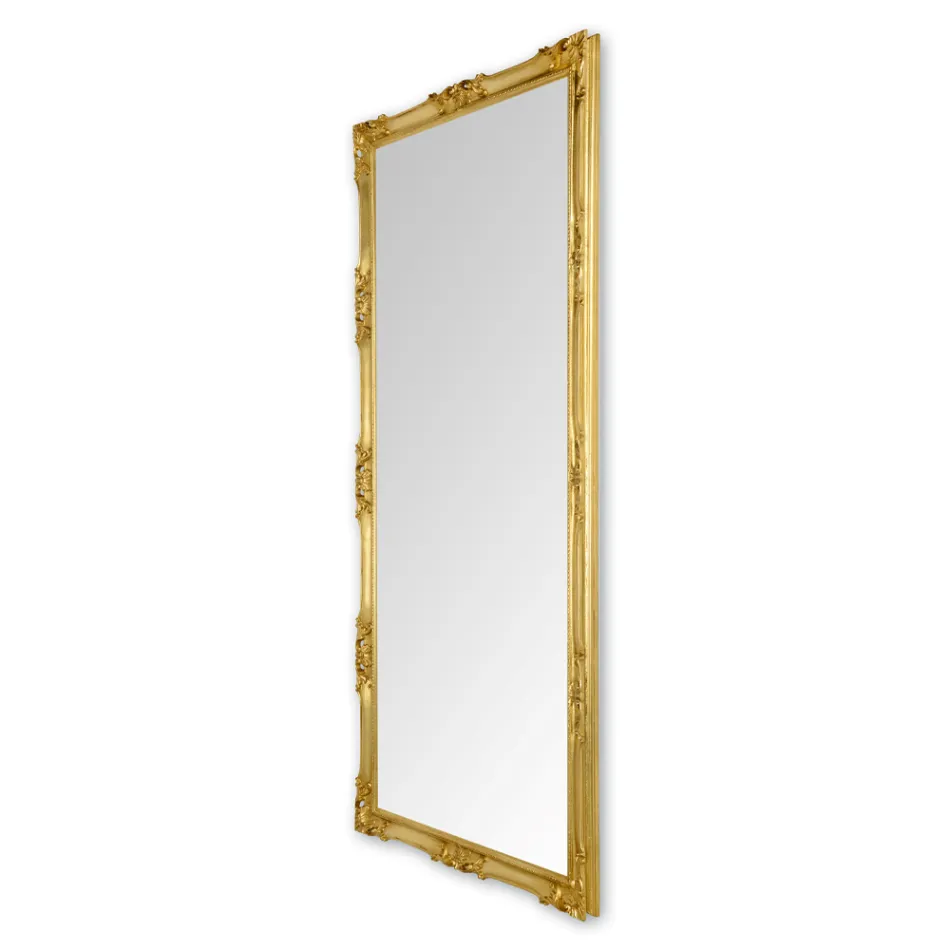 Mirror with Hand-Decorated Wooden Frame Made in Italy - Venus Viadurini