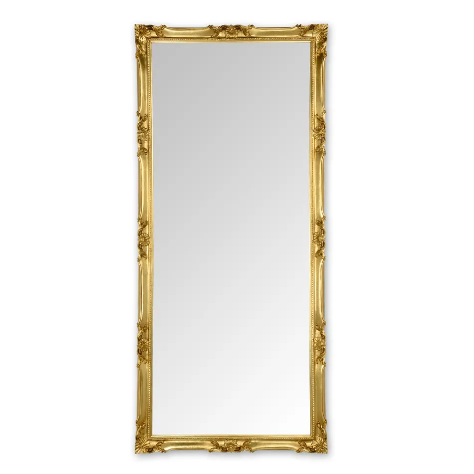 Mirror with Hand-Decorated Wooden Frame Made in Italy - Venus Viadurini