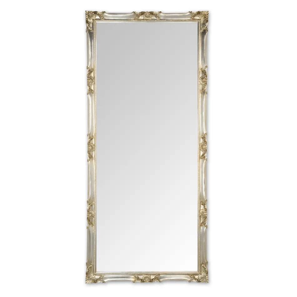 Mirror with Hand-Decorated Wooden Frame Made in Italy - Venus Viadurini