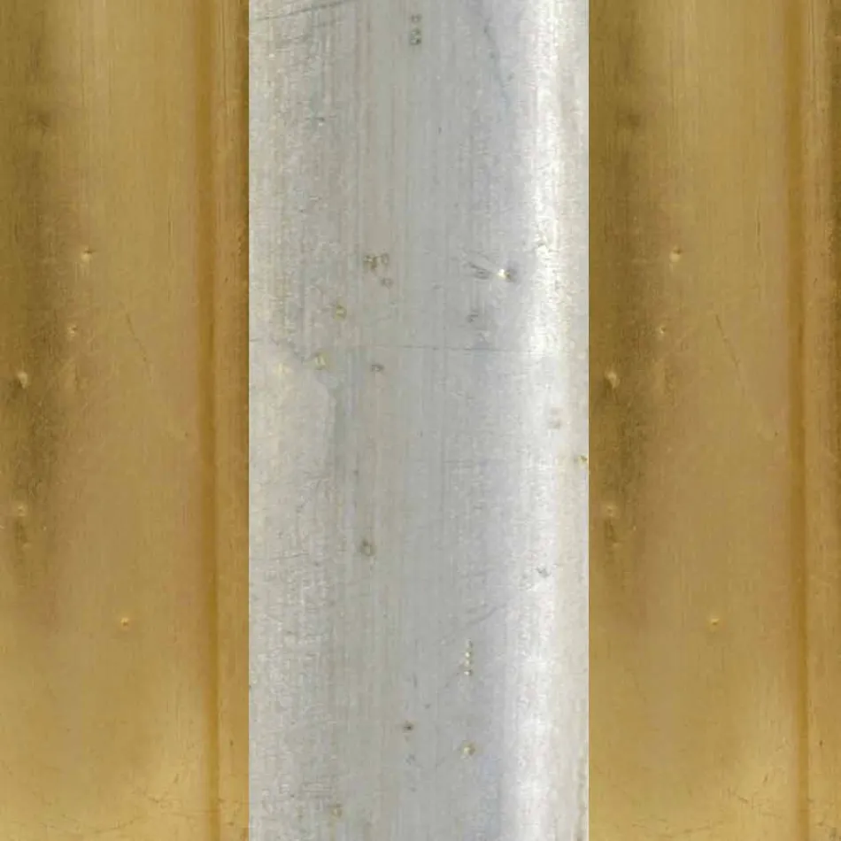 Silver, ivory and gold wood wall mirror made in Italy Vittorio Viadurini