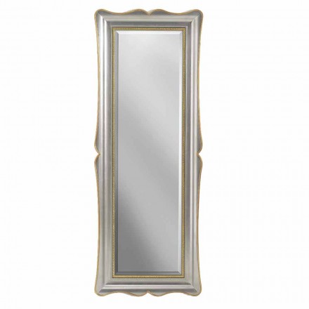Silver, ivory and gold wood wall mirror made in Italy Vittorio Viadurini