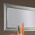 Silver wall mirror, handmade gold wood made in Italy Alessandro Viadurini