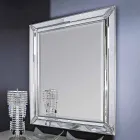 Silver wall mirror, gold wooden hand made in Italy Samuele Viadurini