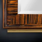 Polished wall mirror in polished ebony and Ada 1 metal Viadurini