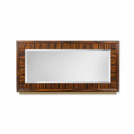 Polished wall mirror in polished ebony and Ada 1 metal Viadurini