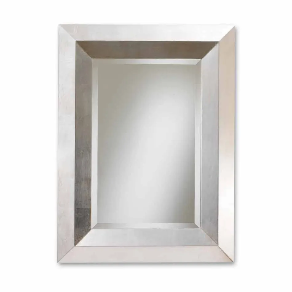 Lotto design wall mirror with wooden frame Viadurini