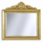 Wall mirror with resin and wood frieze handmade in Italy Ivan Viadurini