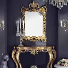 Wooden wall mirror and mdf made in Italy Andrea console table top Viadurini