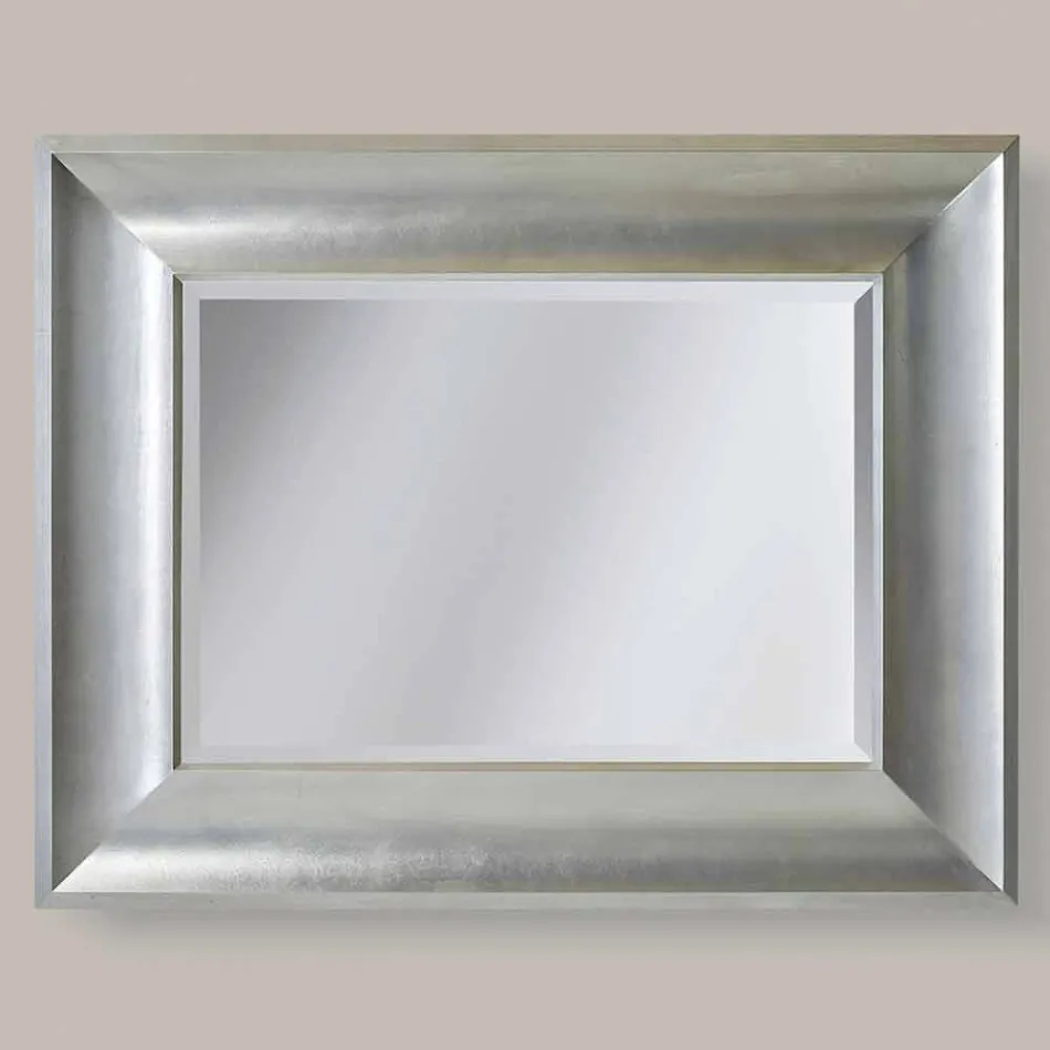 Gold, silver wall mirror made of fir wood Made Italy Silvio Viadurini