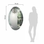 Oval Wall Mirror in Crystal Waved Glass Made in Italy - Eclisse Viadurini