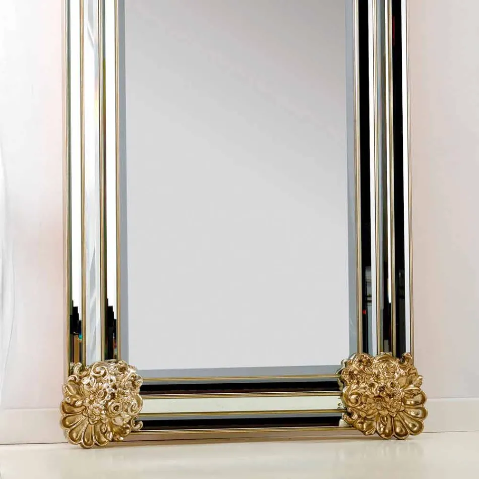 Design floor / wall mirror, Luti wooden frame, 96x196 cm Viadurini