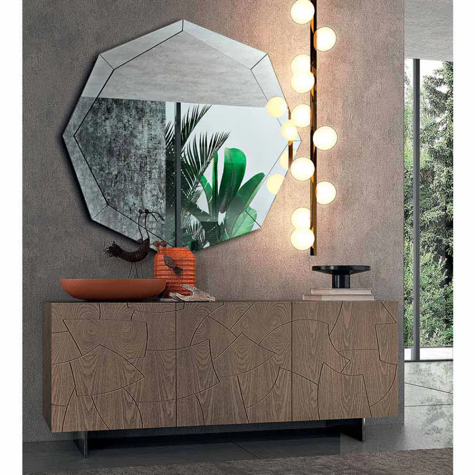 Design Mirror in Mirrored Crystal Finish Made in Italy - Bolina Viadurini
