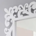 Large Rectangular Design Wall Mirror in Modern White Wood - Cortese Viadurini