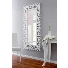 Large Rectangular Design Wall Mirror in Modern White Wood - Cortese Viadurini