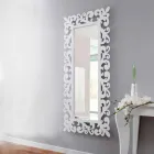 Large Rectangular Design Wall Mirror in Modern White Wood - Cortese Viadurini