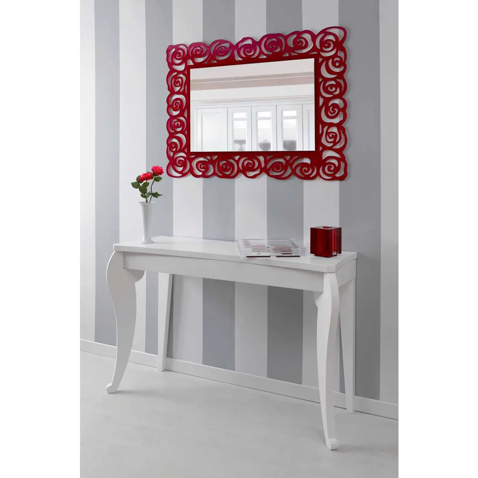 Large Modern Design Wall Mirror in Red Plexiglass - Rosalinda Viadurini
