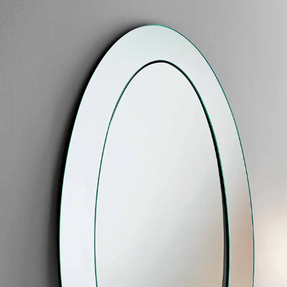 Modern Oval Floor Mirror with Inclined Frame Made in Italy - Salamina Viadurini