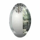 Oval Design Mirror in Mirrored Crystal Finish Made in Italy - Eclisse Viadurini