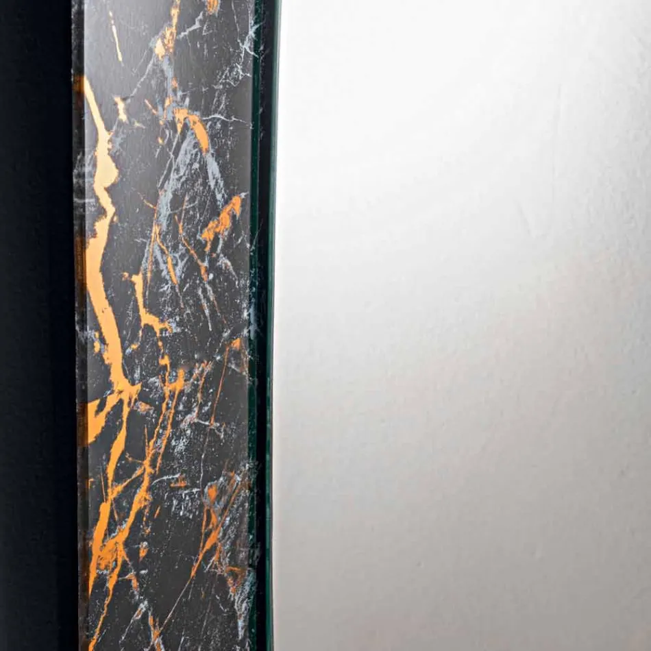 Rectangular Design Mirror with Glass Frame Made in Italy - Eclisse Viadurini