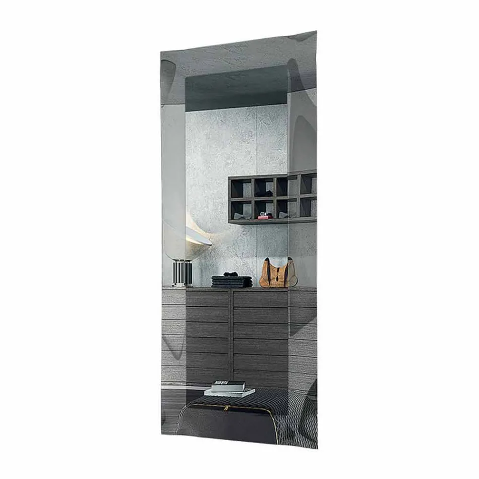 Rectangular Design Mirror with Glass Frame Made in Italy - Eclisse Viadurini