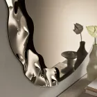 Shaped Mirror with Mottled Glass Insert Made in Italy - Amata Viadurini