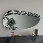 Shaped Mirror with Mottled Glass Insert Made in Italy - Amata Viadurini