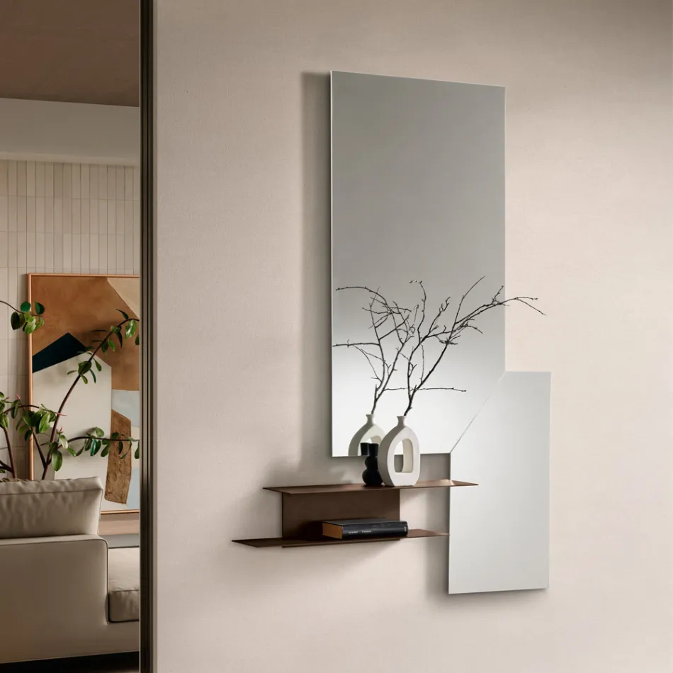 Polished Edge Wall Mirror with ABS Frame Made in Italy - Evora Viadurini