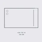 Wall Mirror with 2 Bulbs and Black Aluminum Frame Made in Italy - Frame Viadurini