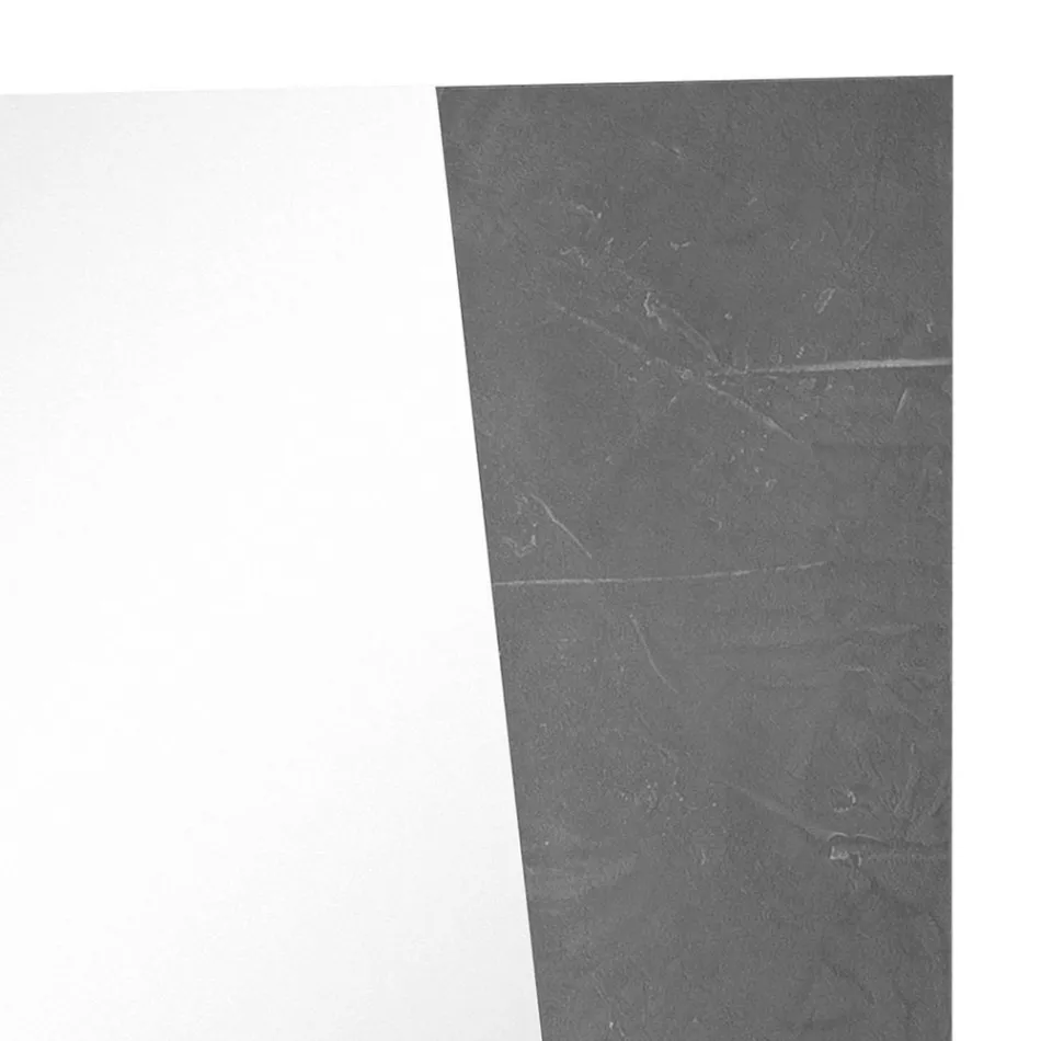 Wall Mirror with Glossy White Slate Wood Italian Design - Joris Viadurini