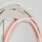 Modern Wall Mirror with Decorative Design in Colored Wood - Orbita Viadurini